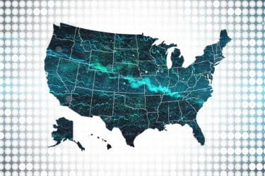 Digital graphic of the United States map.